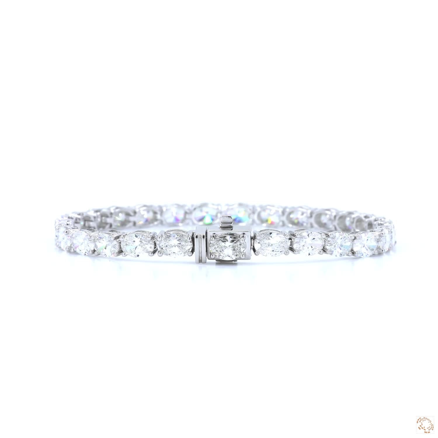 East-West Oval Diamond Tennis Bracelet (0.30ct Per Diamond)