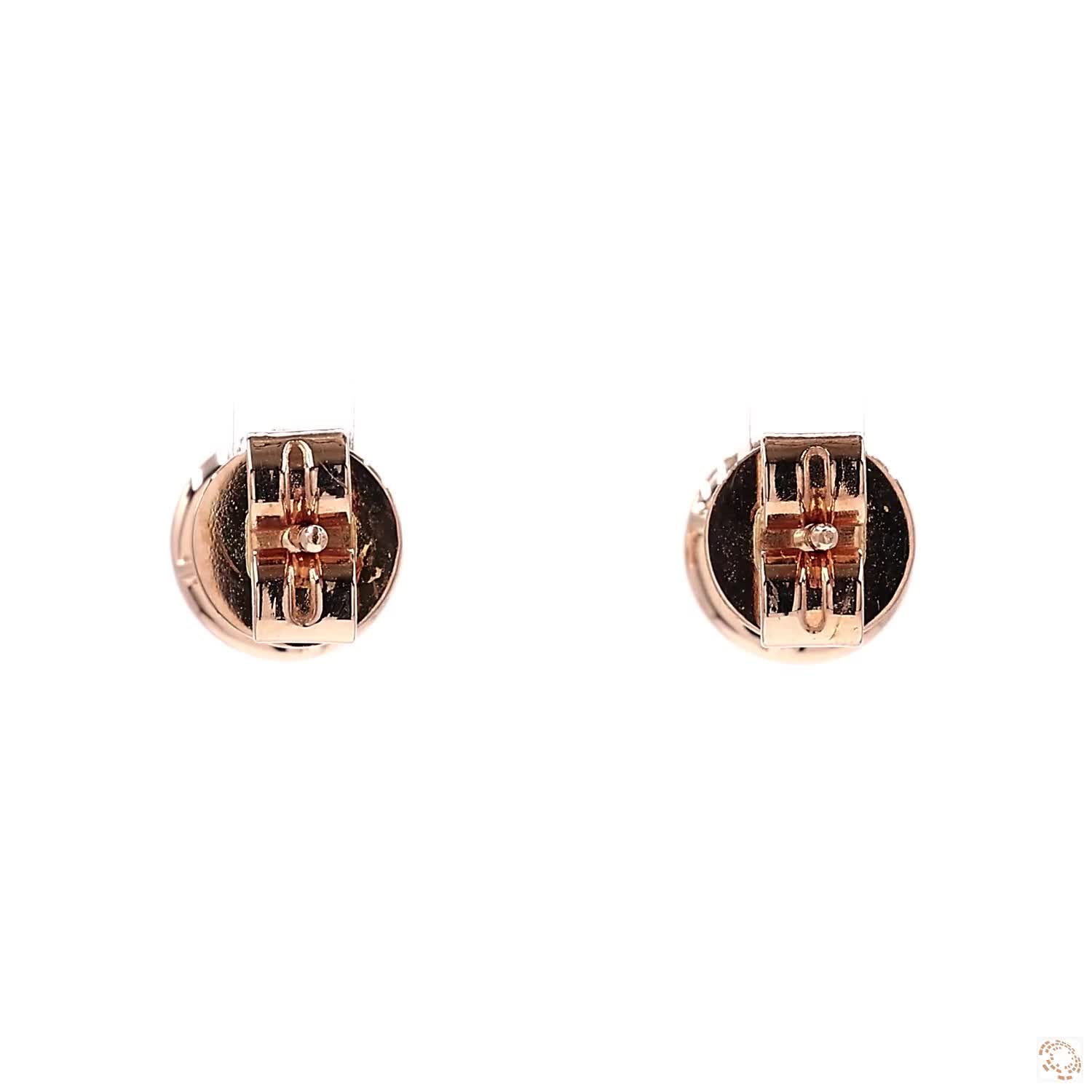 Round Fancy Intense Orange-Pink Diamond Stud Earrings