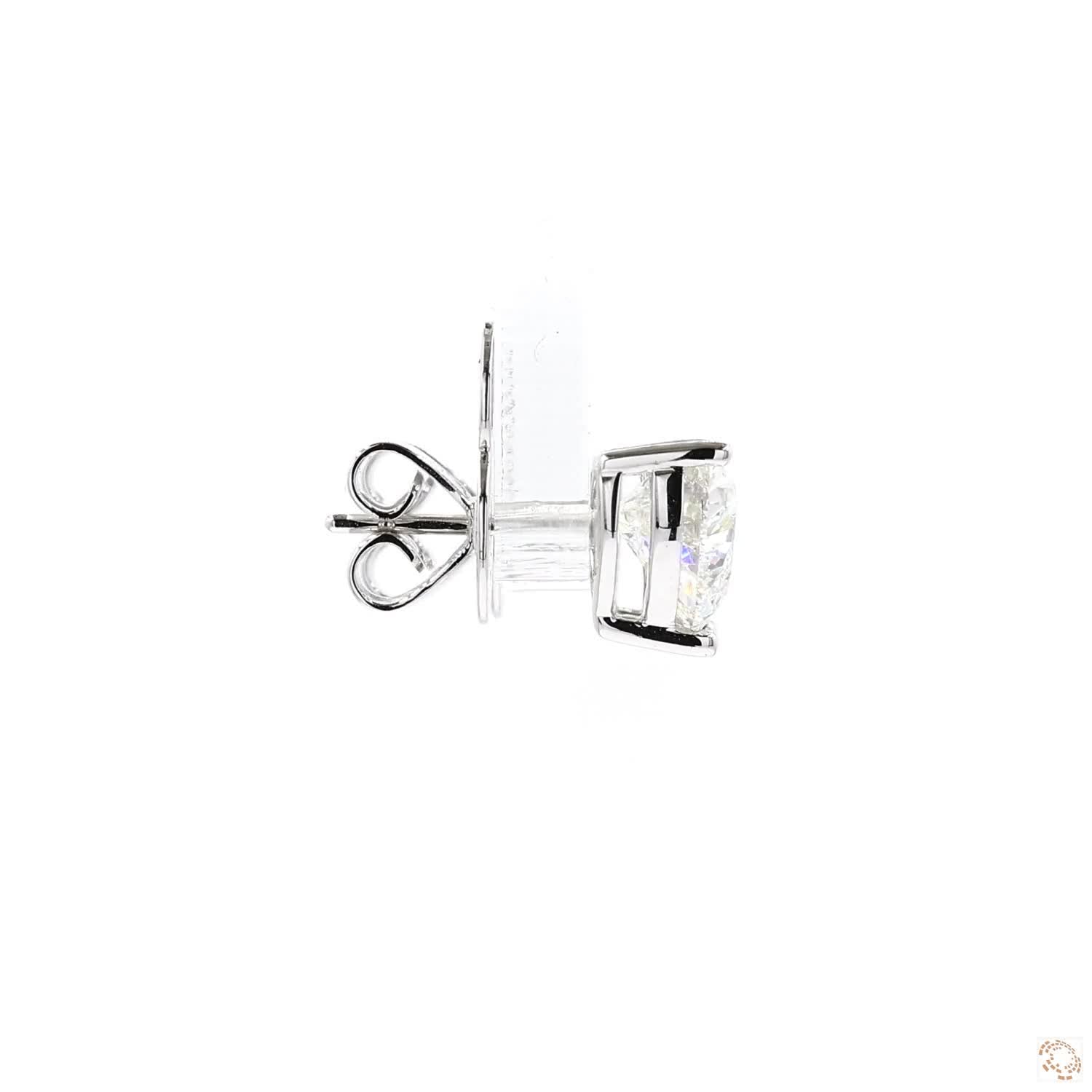 Heart Shaped Diamond Earrings (F Color 2 ct per diamond)