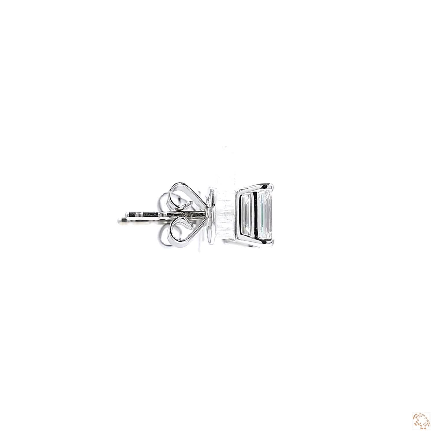 Emerald Cut Diamond Earring (0.7 ct. per diamond)
