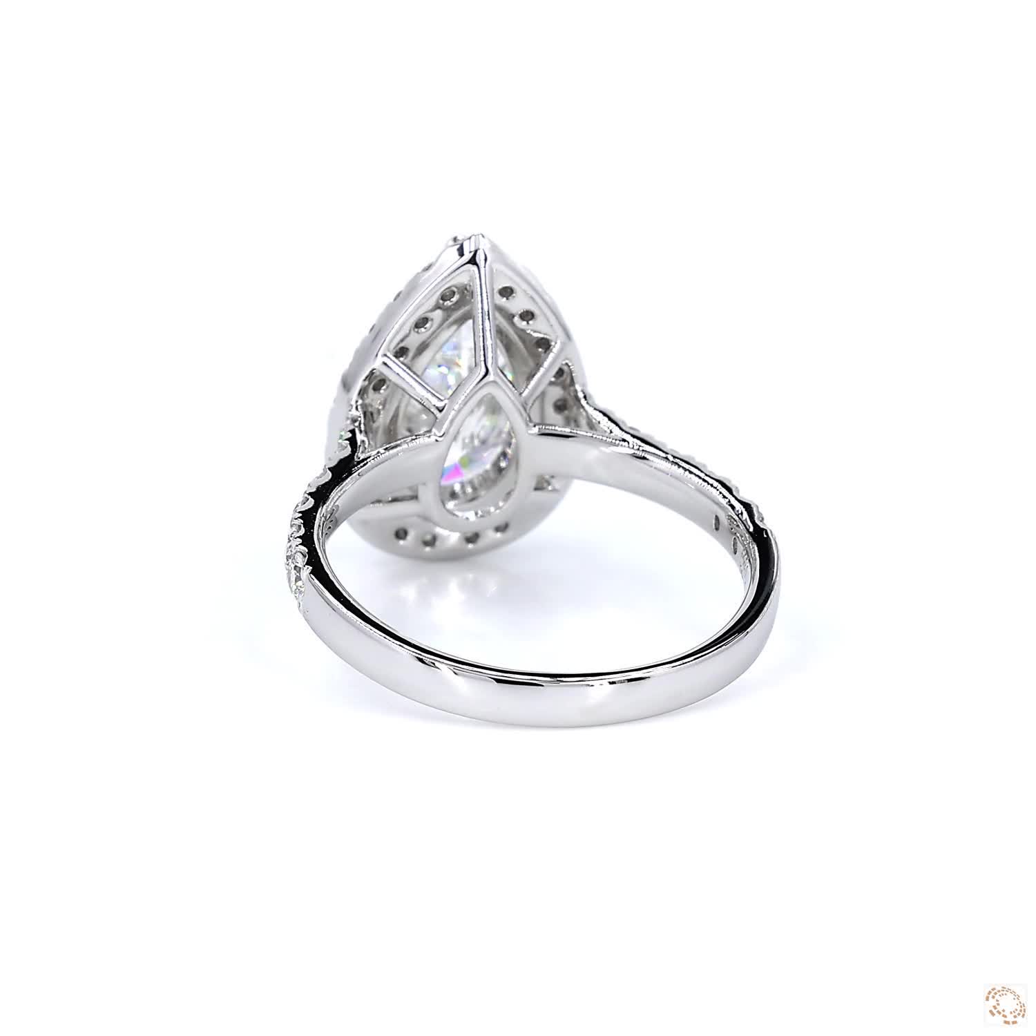 Pear Shape Halo Diamond Ring (2.16 per diamond)
