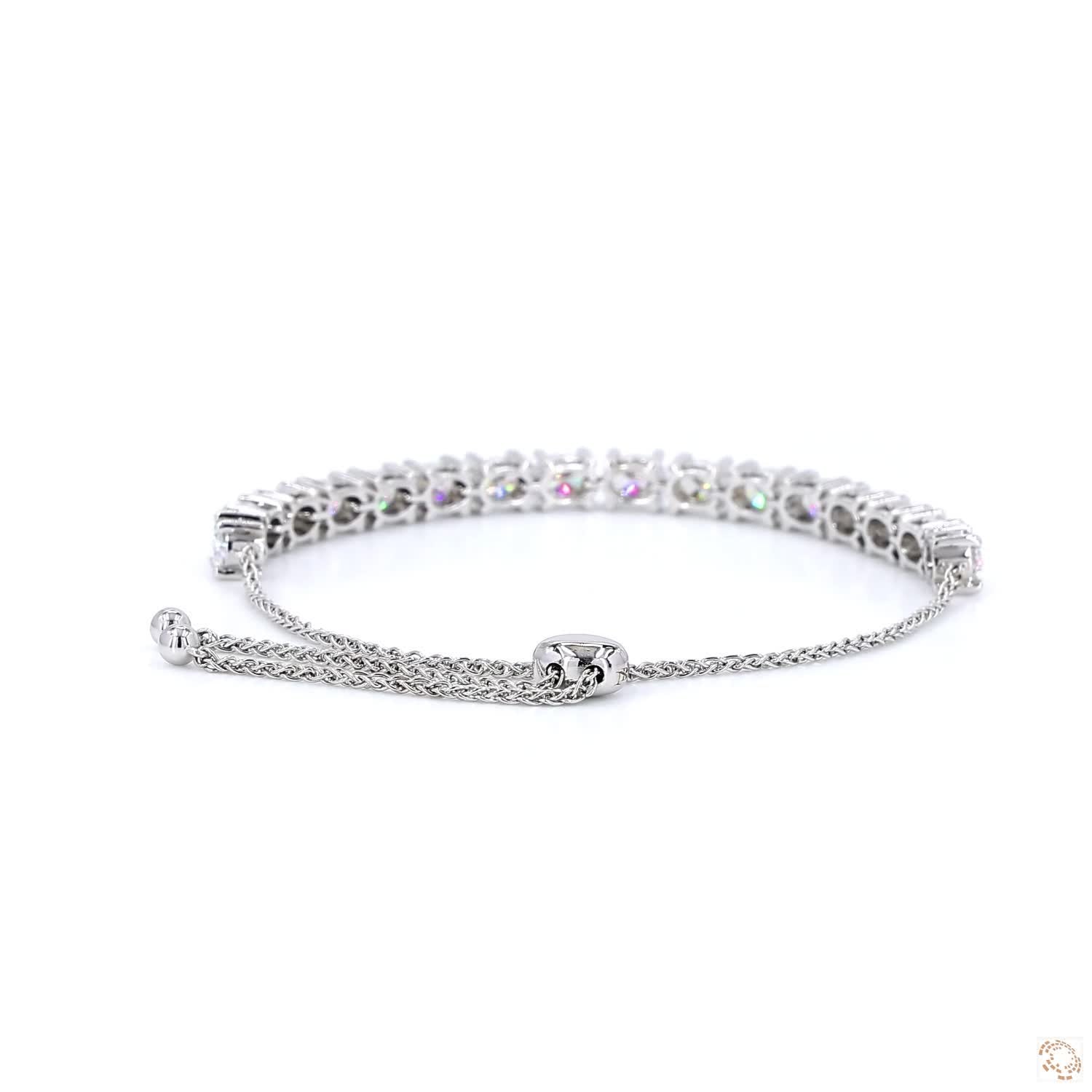 Oval Shape Diamond Sliding Bracelet