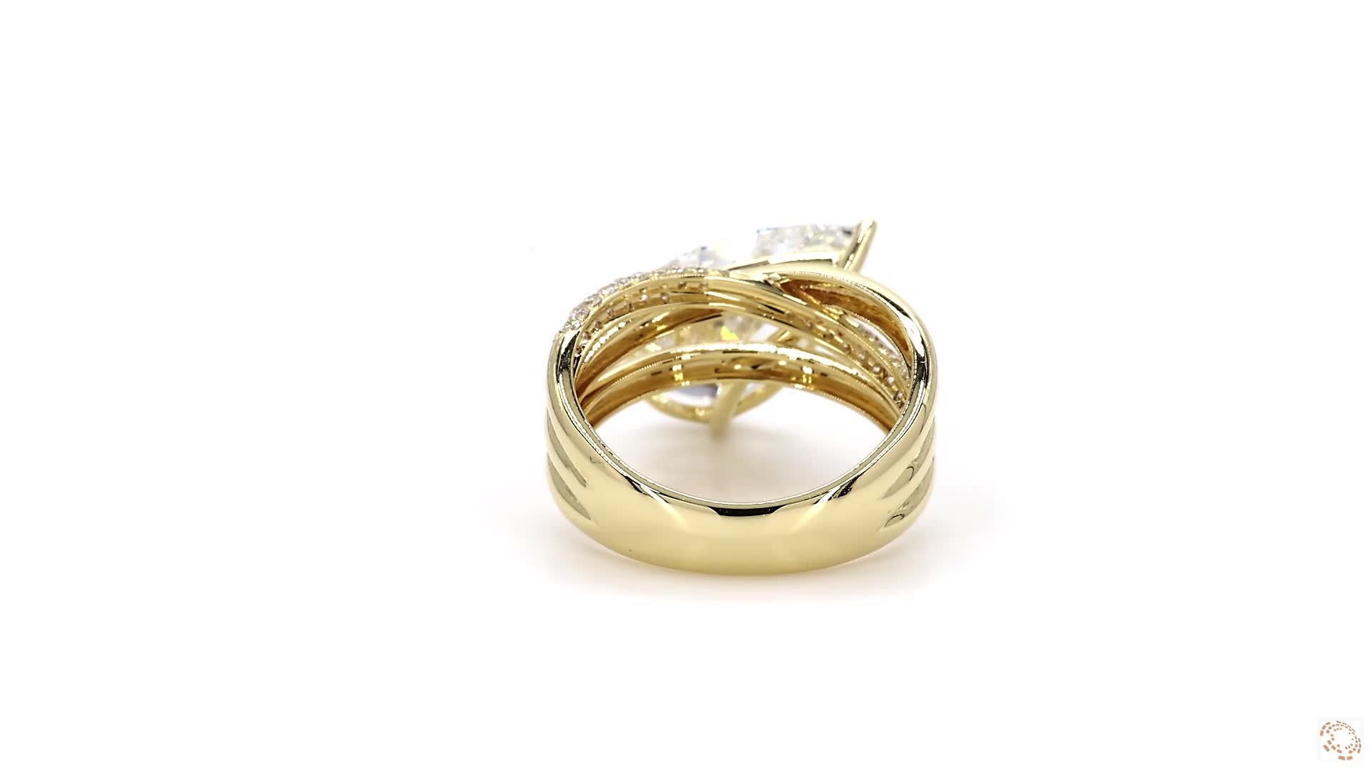 Triple Band Pear Diamond Engagement Ring