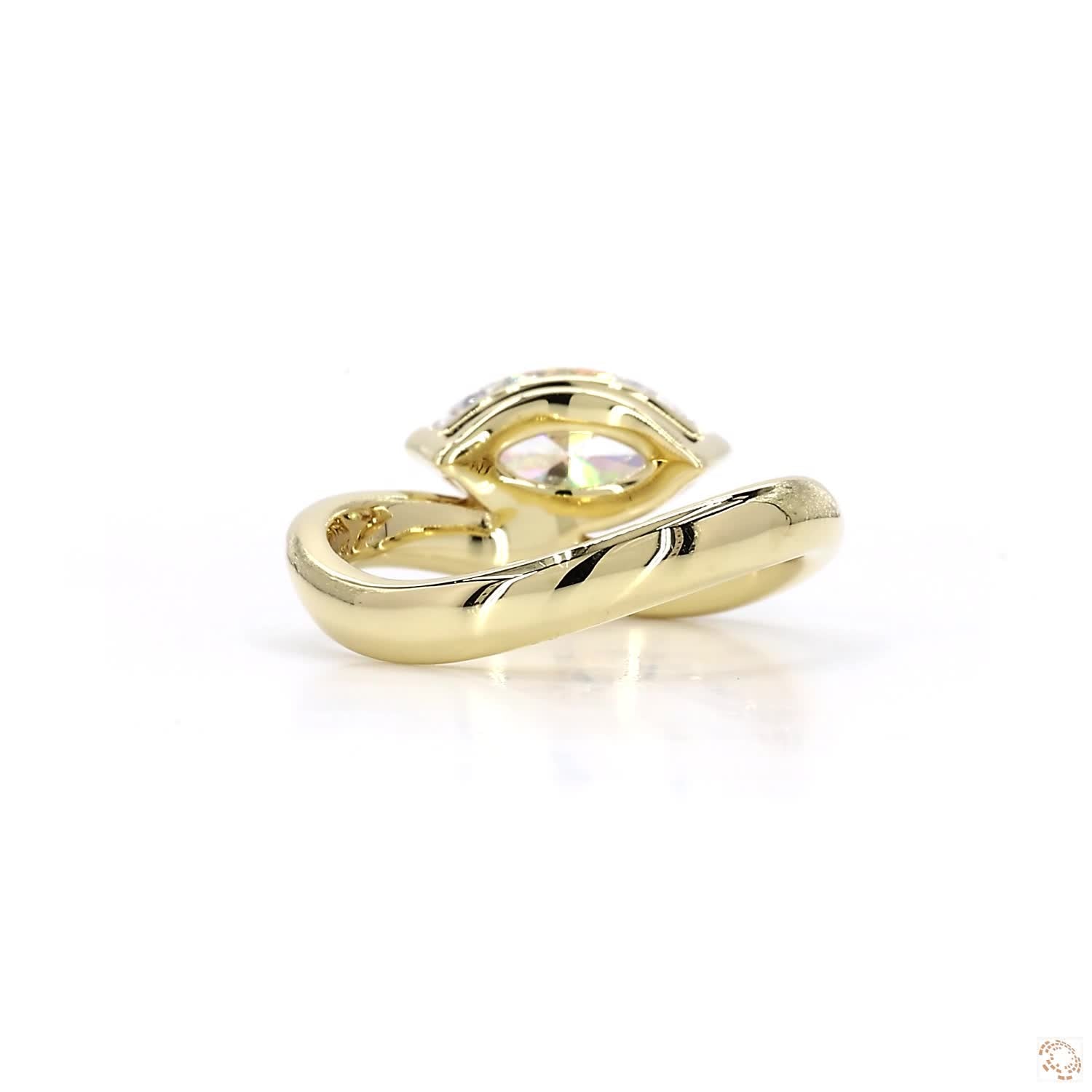 East-West Marquise Swirl Diamond Ring