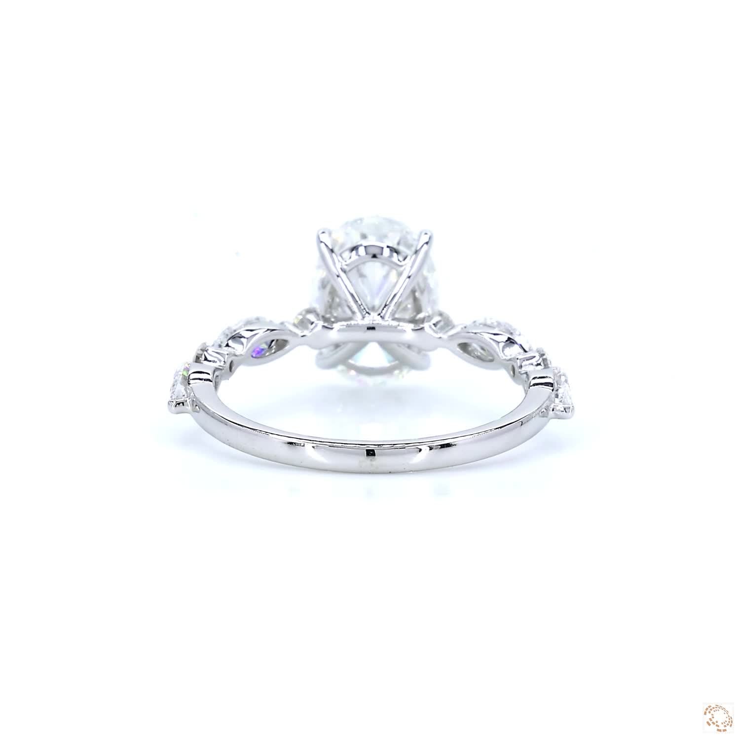 Oval Diamond Engagement Ring ( 2ct main diamond)
