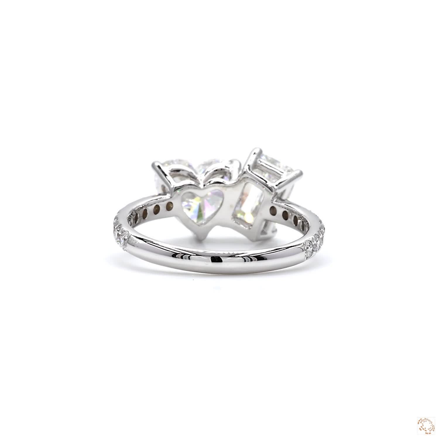 Toi et Moi Ashoka and Heart Shapes Diamond Ring