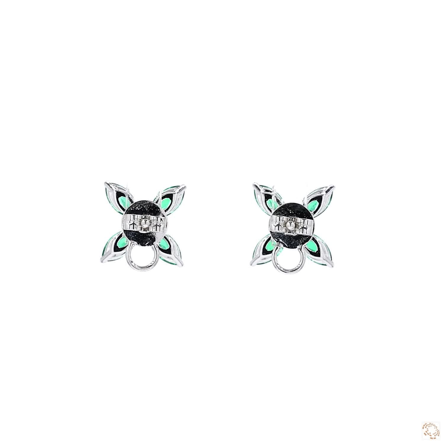 Lab Grown Green Emerald Stud Earring