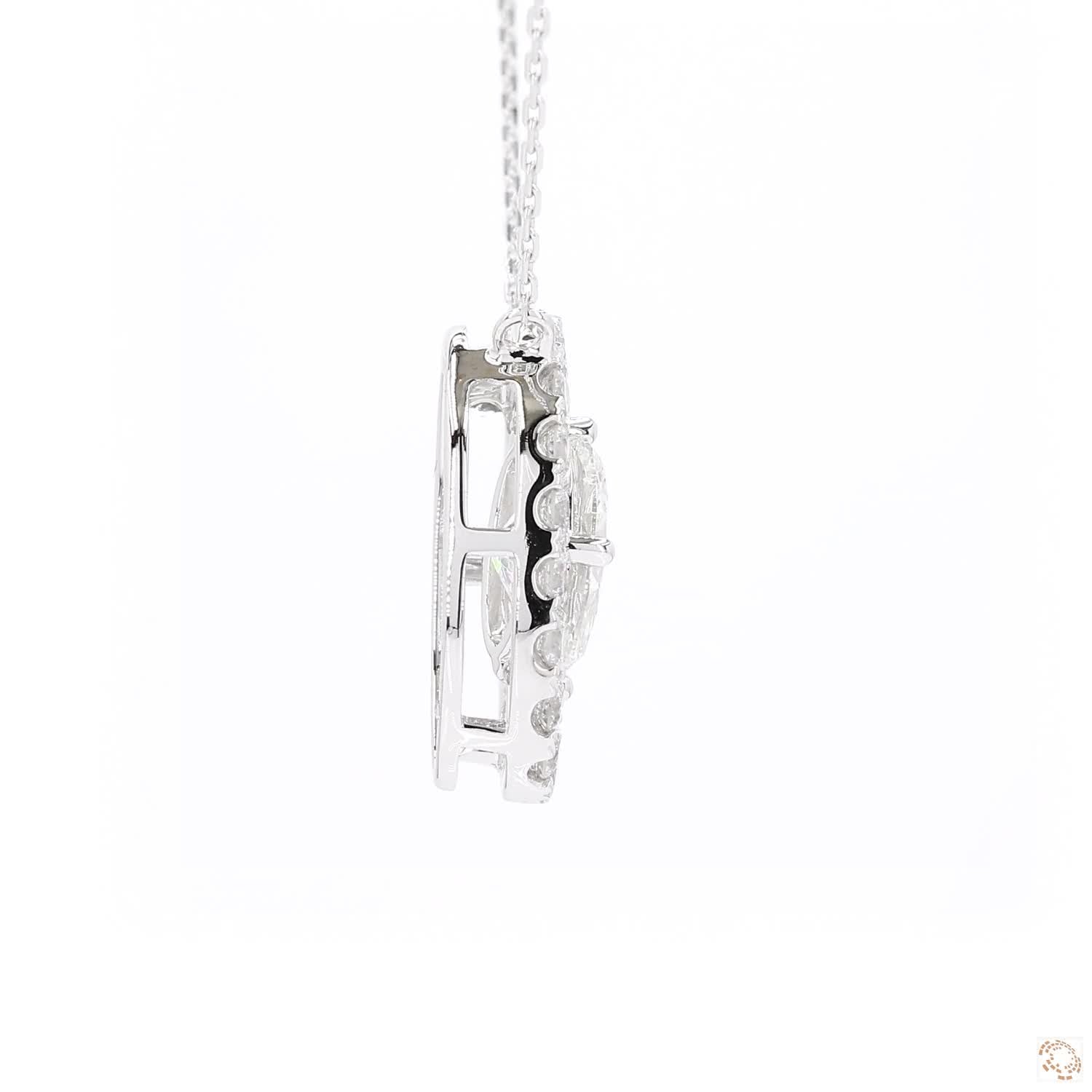 Floating Oval Diamond Pendant