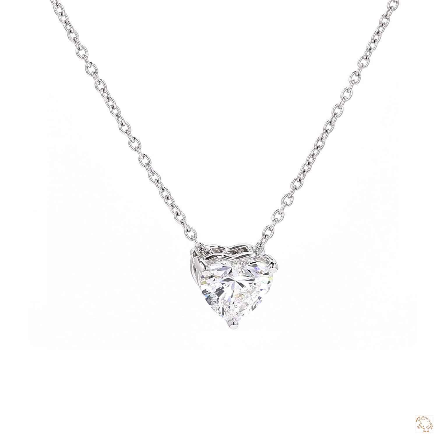 Heart Shape Diamond Pendant (1.18 ct. per diamond)