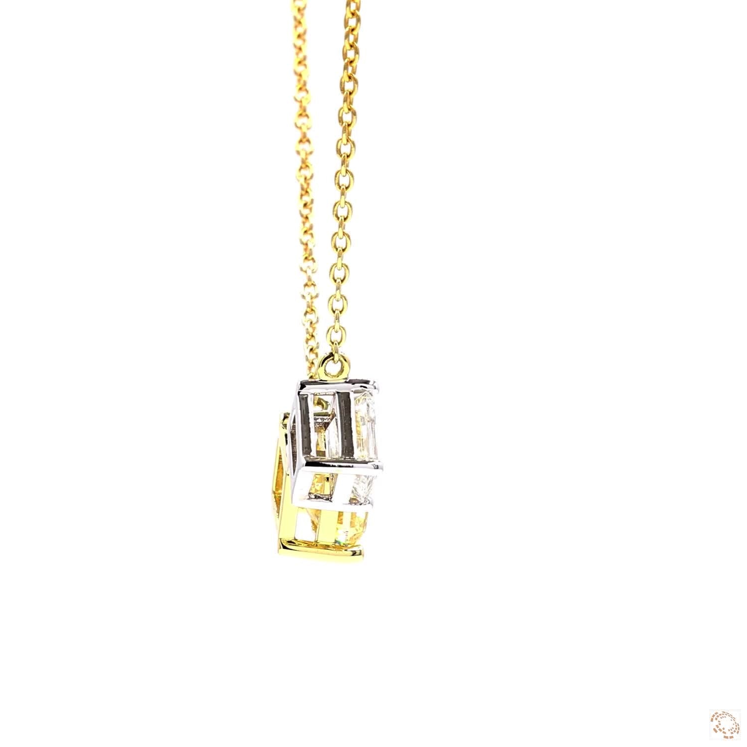 Multi Shaped Yellow and White Diamonds Pendant