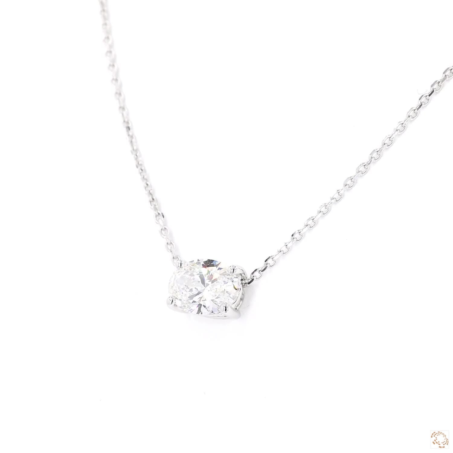 Oval Shape Diamond Solitaire Pendant