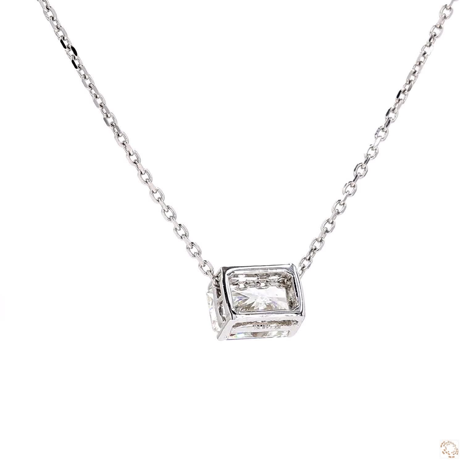 Radiant Shape Diamond Solitaire Pendant