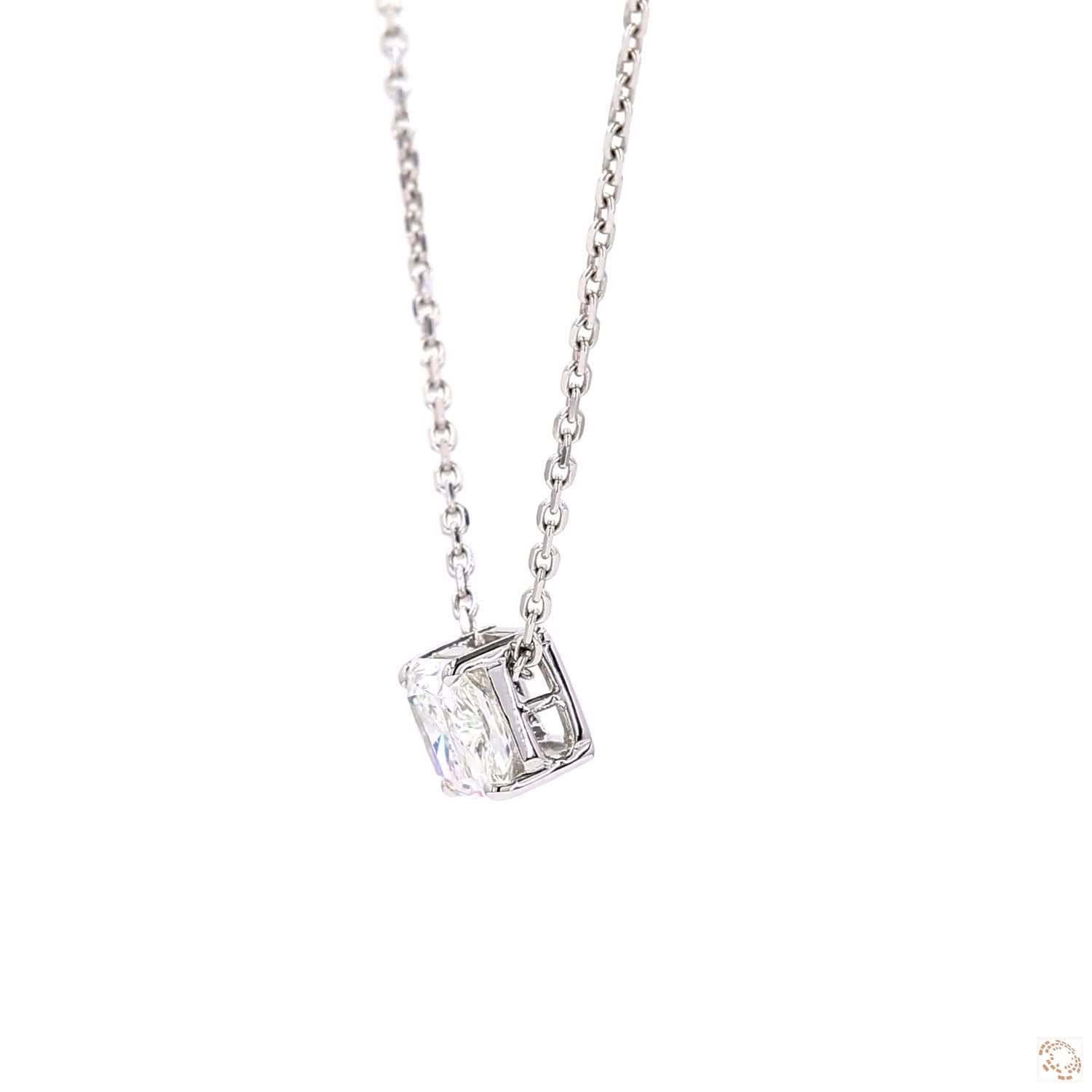 Radiant Shape Diamond Solitaire Pendant