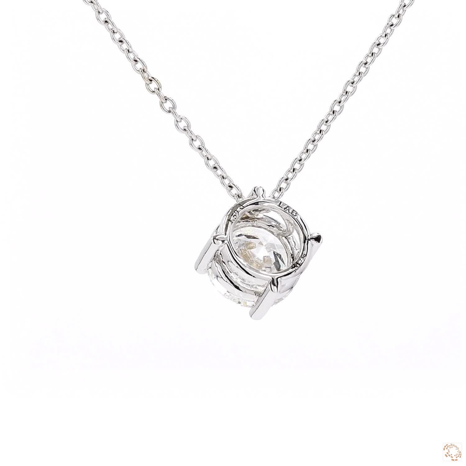 Round Shape Diamond Solitaire Pendant (1.59 ct. per diamond)