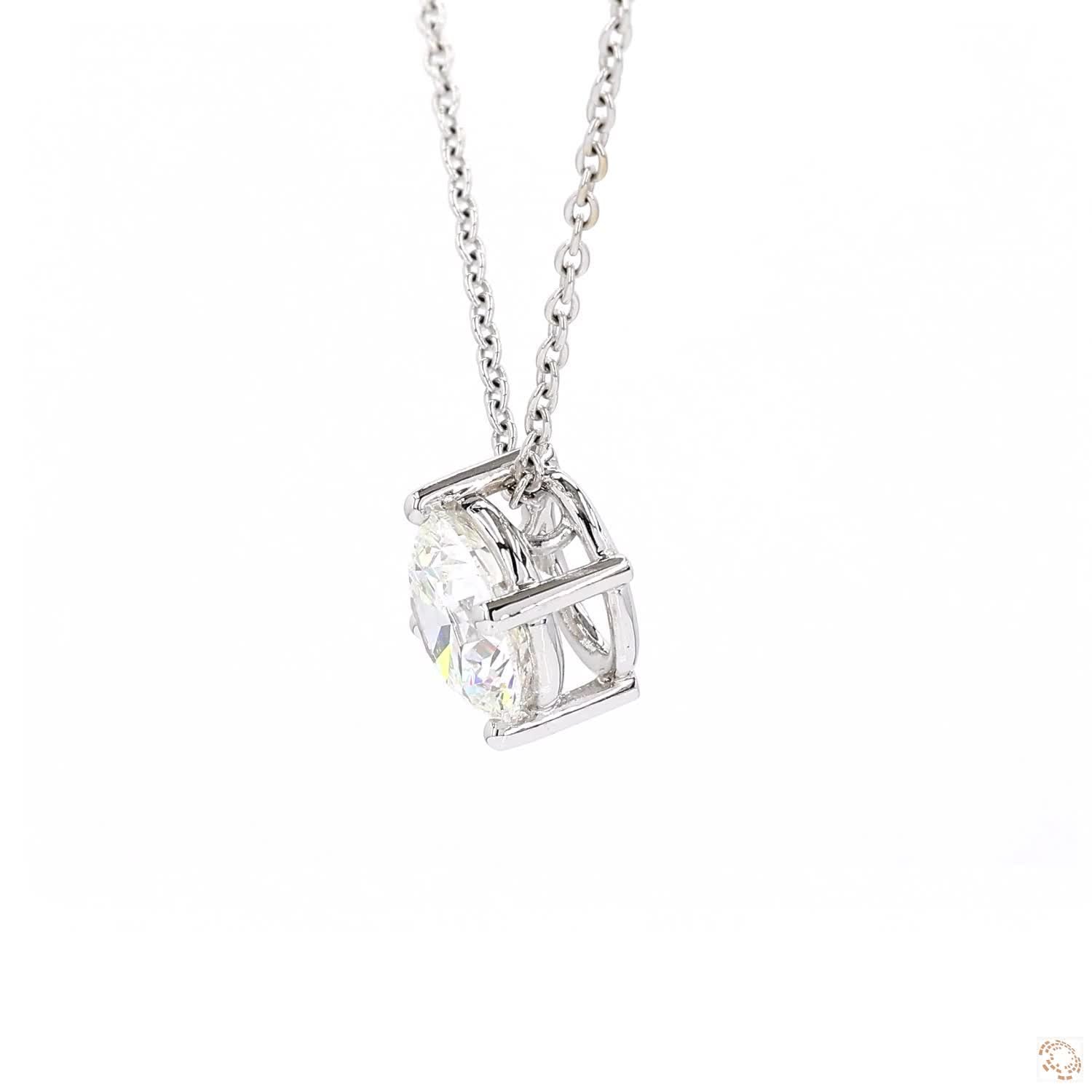 Round Shape Diamond Solitaire Pendant (1.59 ct. per diamond)