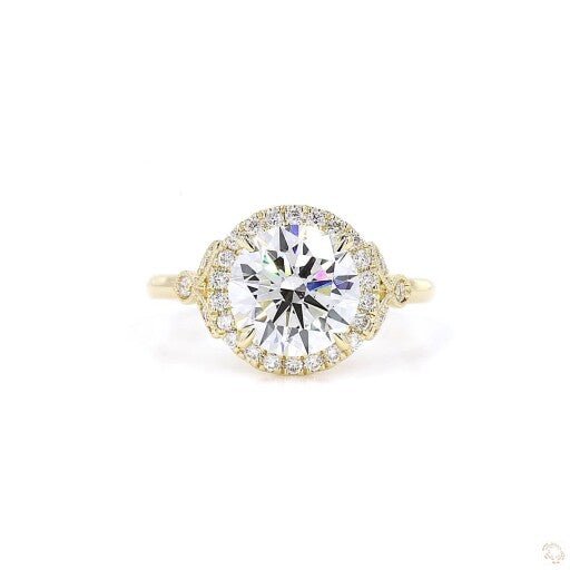 Round Brilliant Halo Diamond Ring (2.15 ct per diamond)