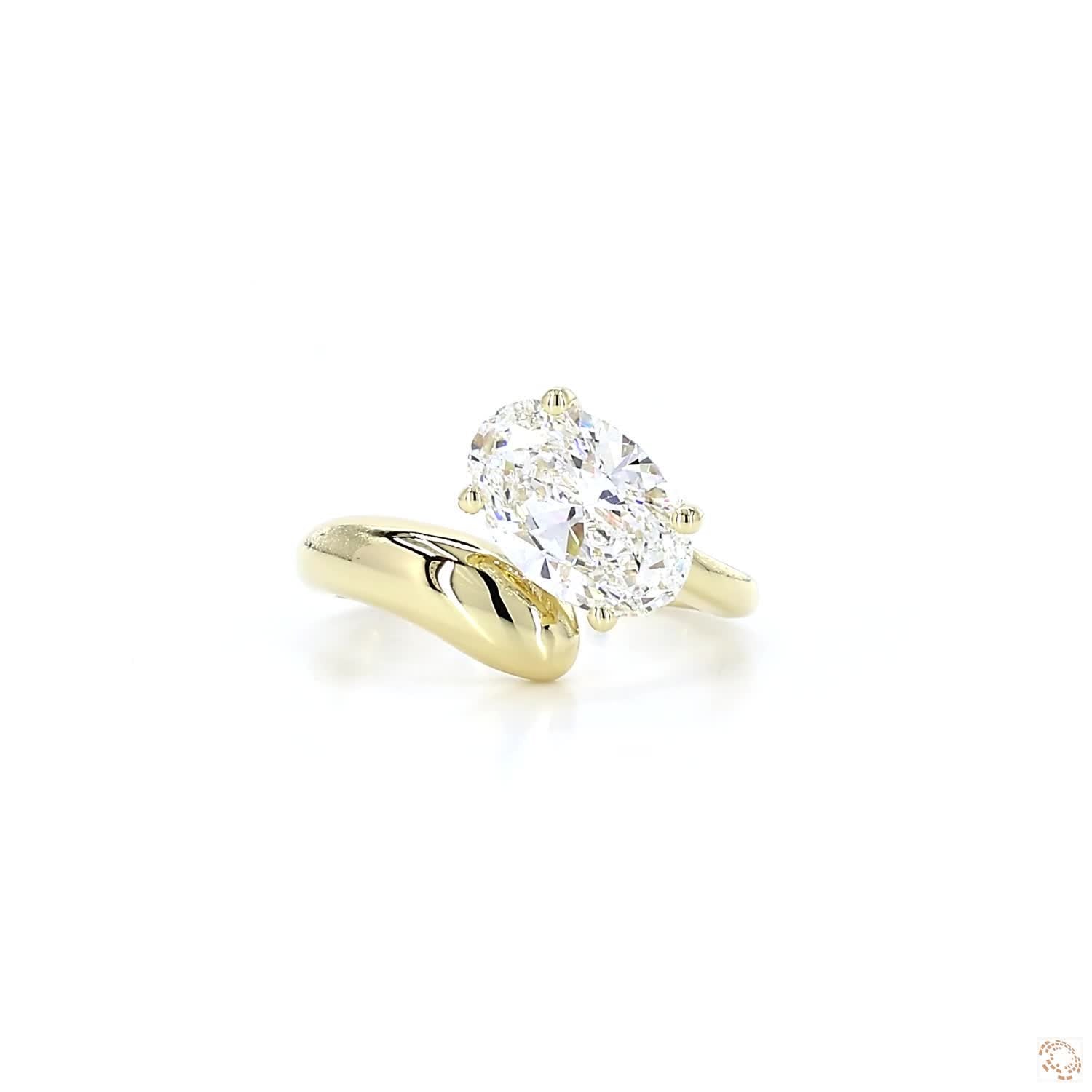Twirl Oval Diamond Engagement Ring