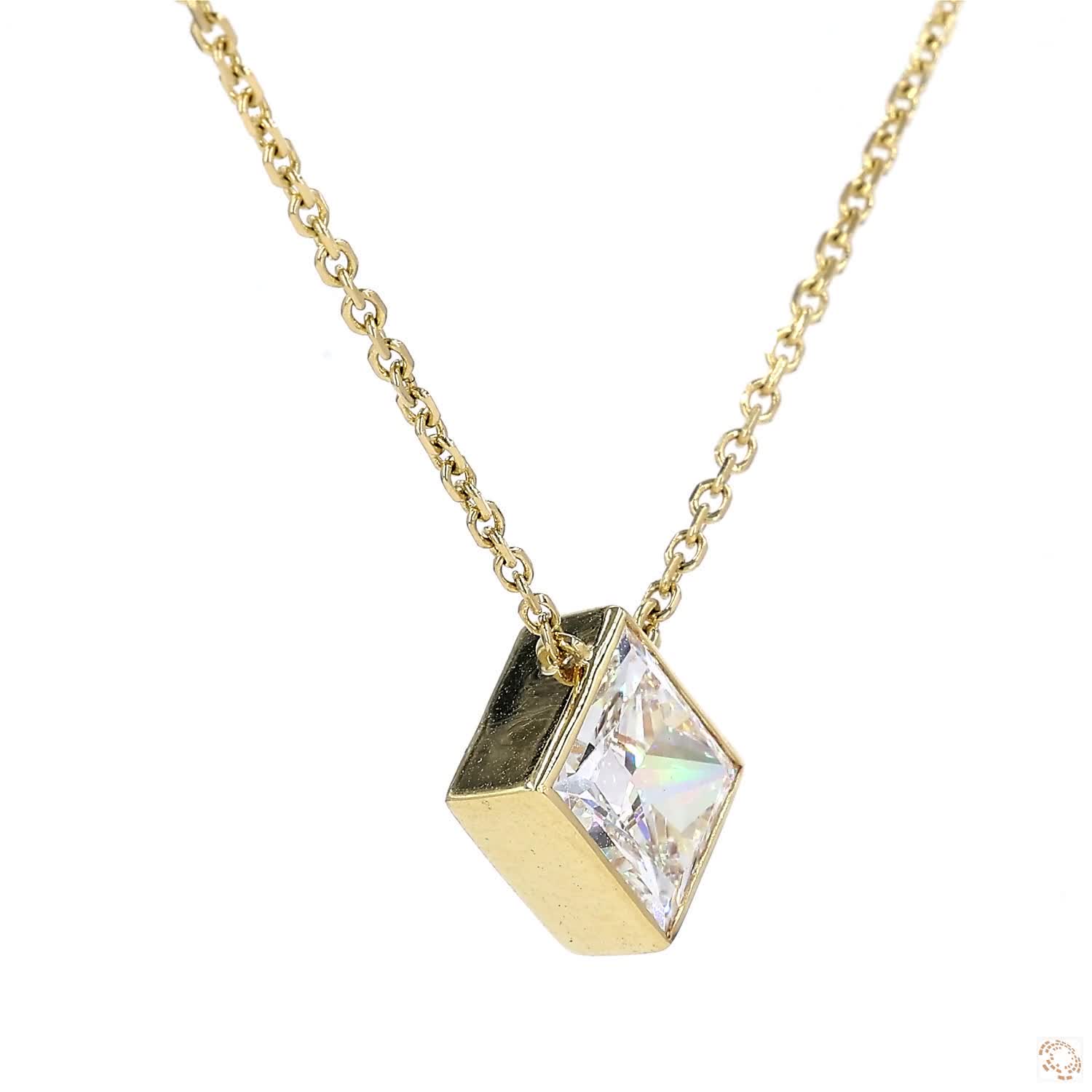 Bezel Set Princess Shape Pendant (2.6 ct per diamond)