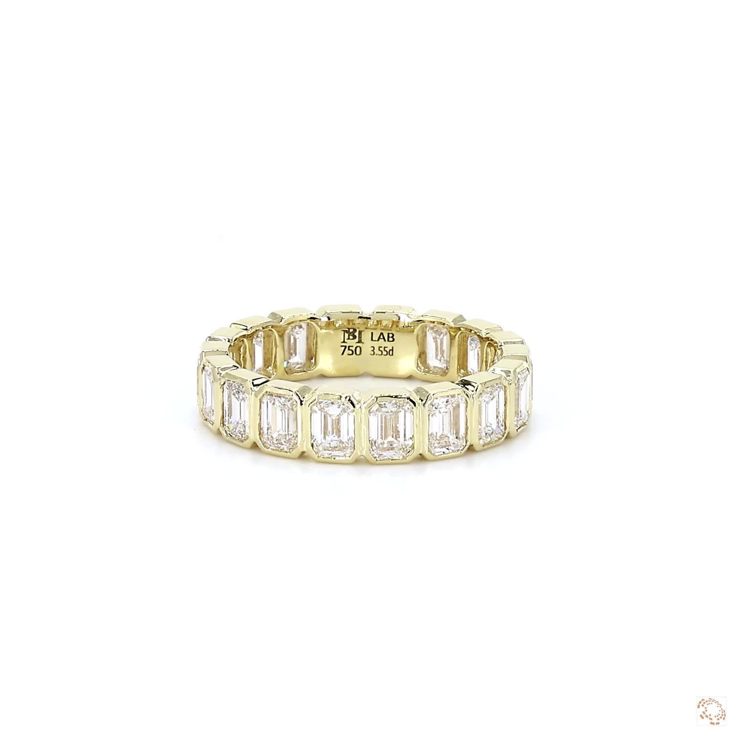 Emerald Cut Lab Diamond Bezel Eternity Band
