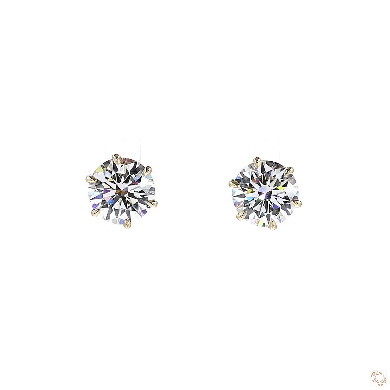 6-Prong Diamond Stud Earrings (1.51 ct. per diamond)