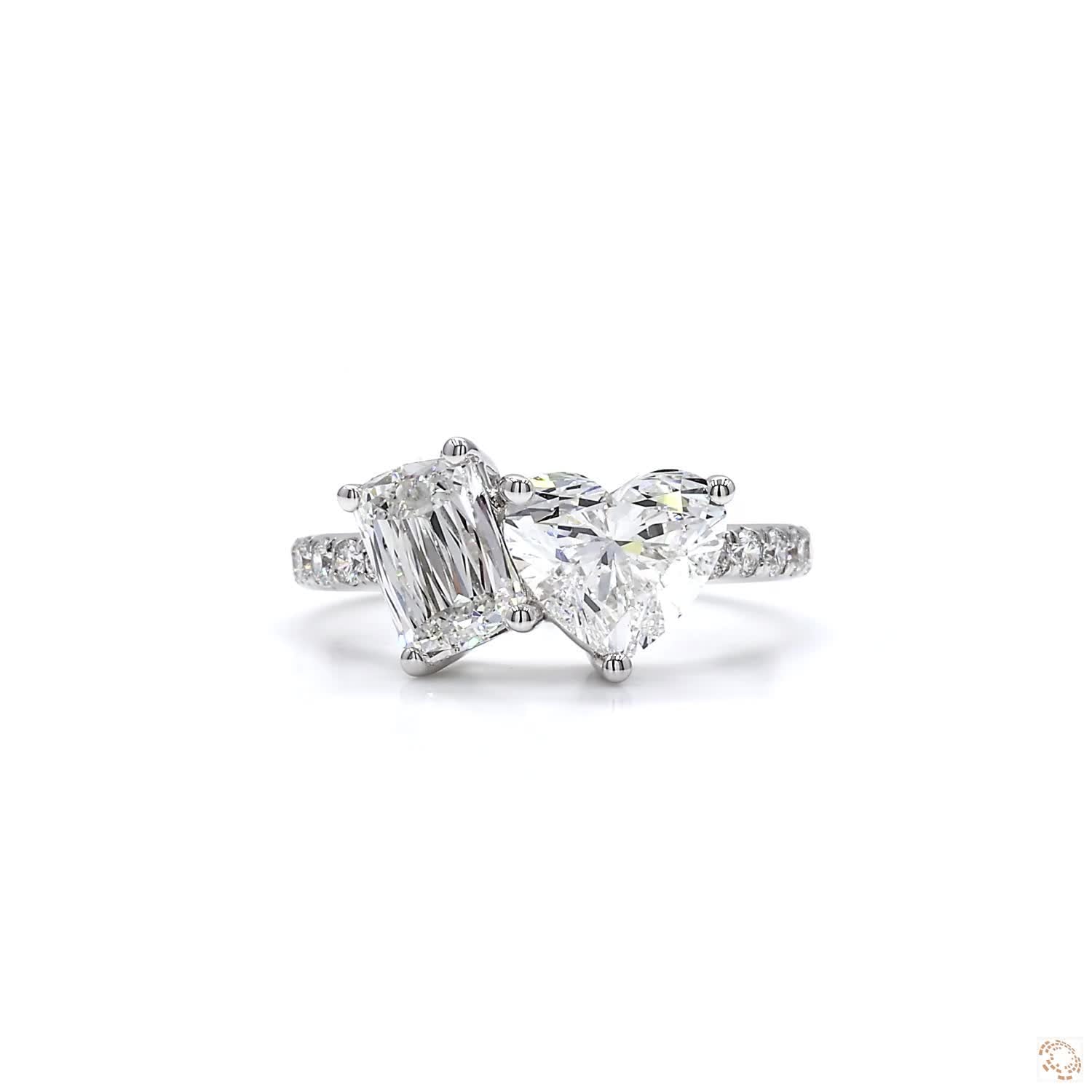Toi et Moi Ashoka and Heart Shapes Diamond Ring