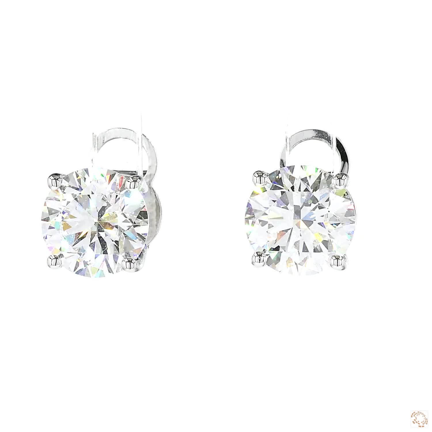 4-Prong Diamond Stud Earrings (2.5 ct. per diamond)