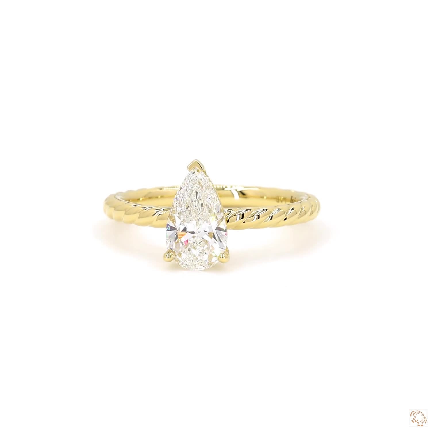 Pear Diamond Twist Solitaire Engagement Ring (VS2 E)