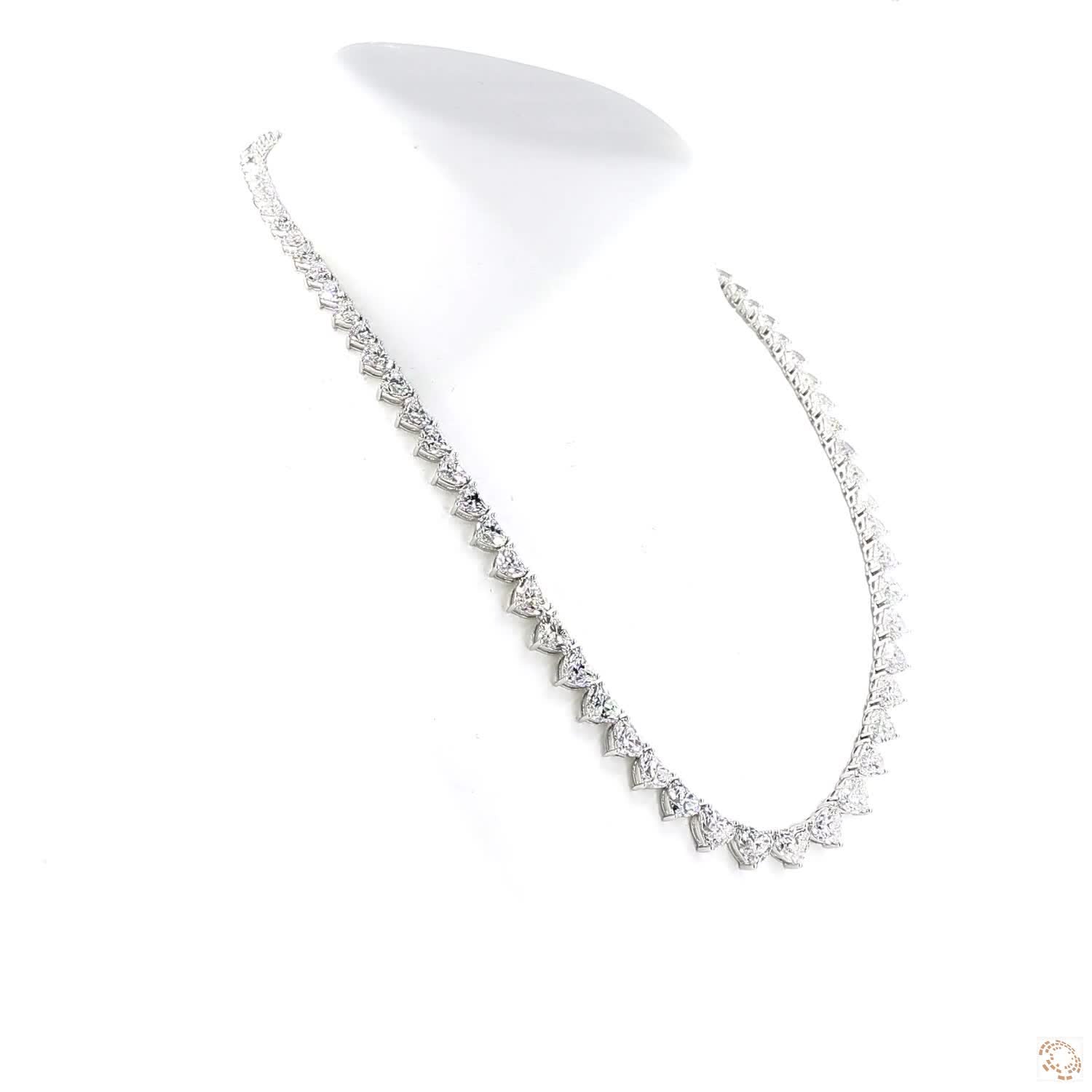 Heart Shape Diamond Graduated Tennis Necklace (0.10ct-0.70ct per diamond)