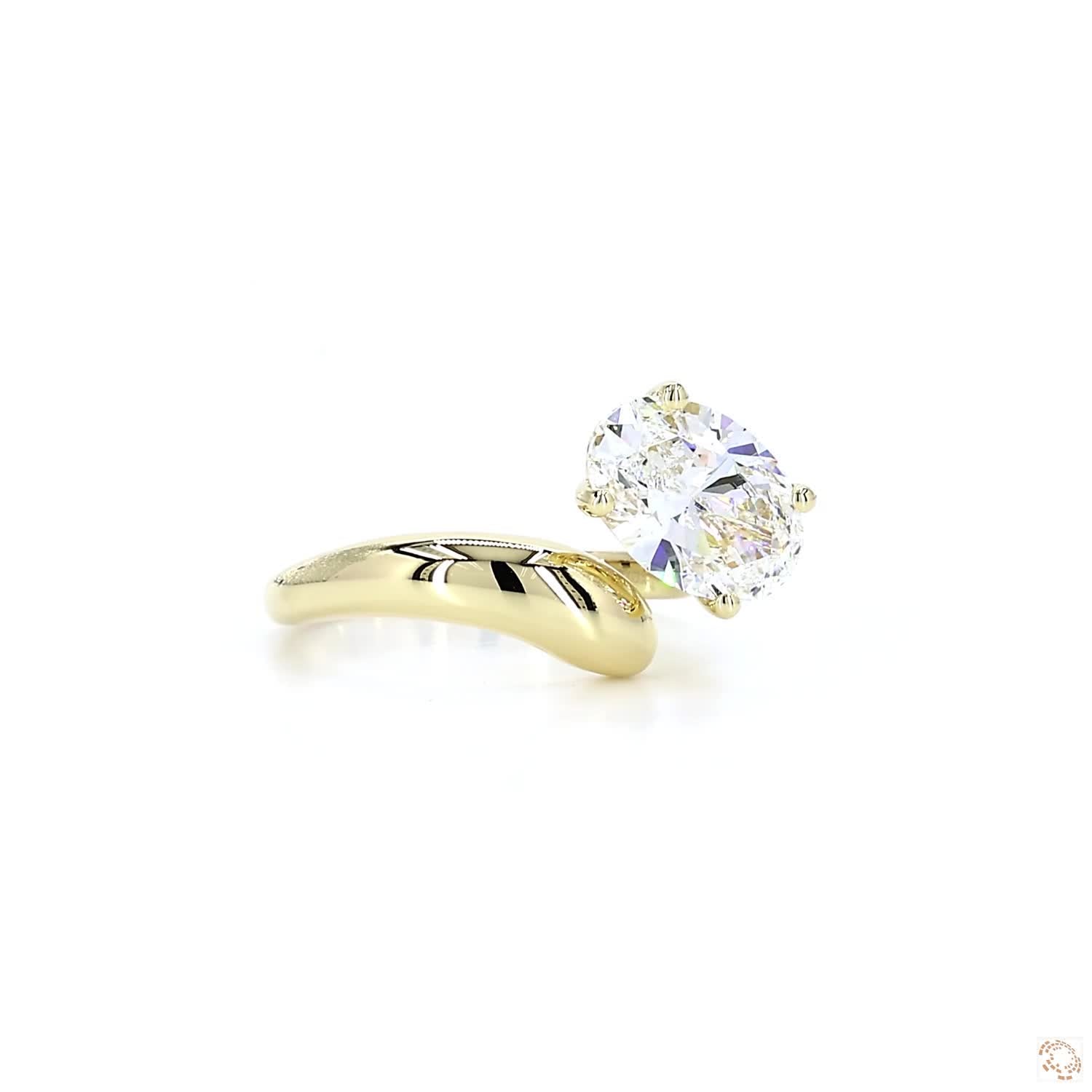 Twirl Oval Diamond Engagement Ring