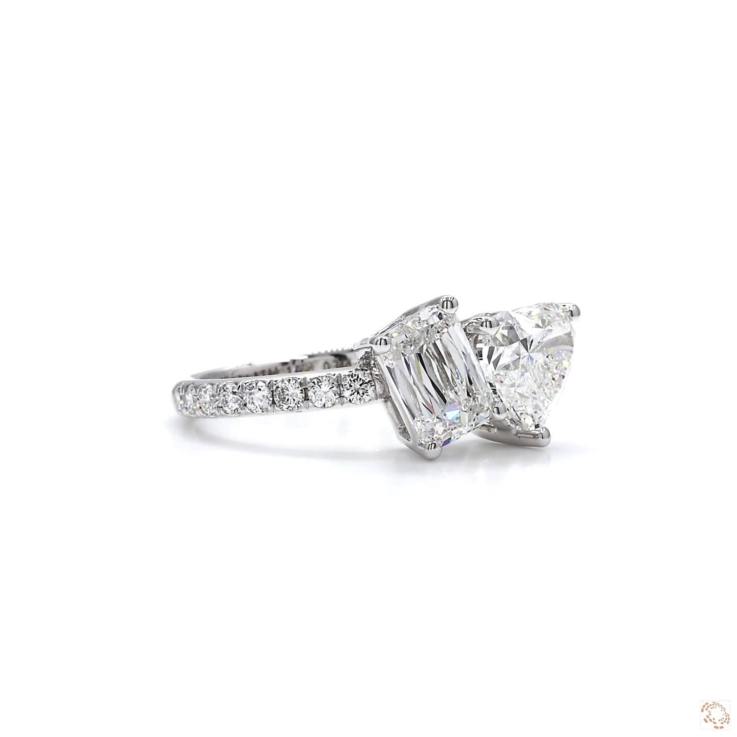 Toi et Moi Ashoka and Heart Shapes Diamond Ring