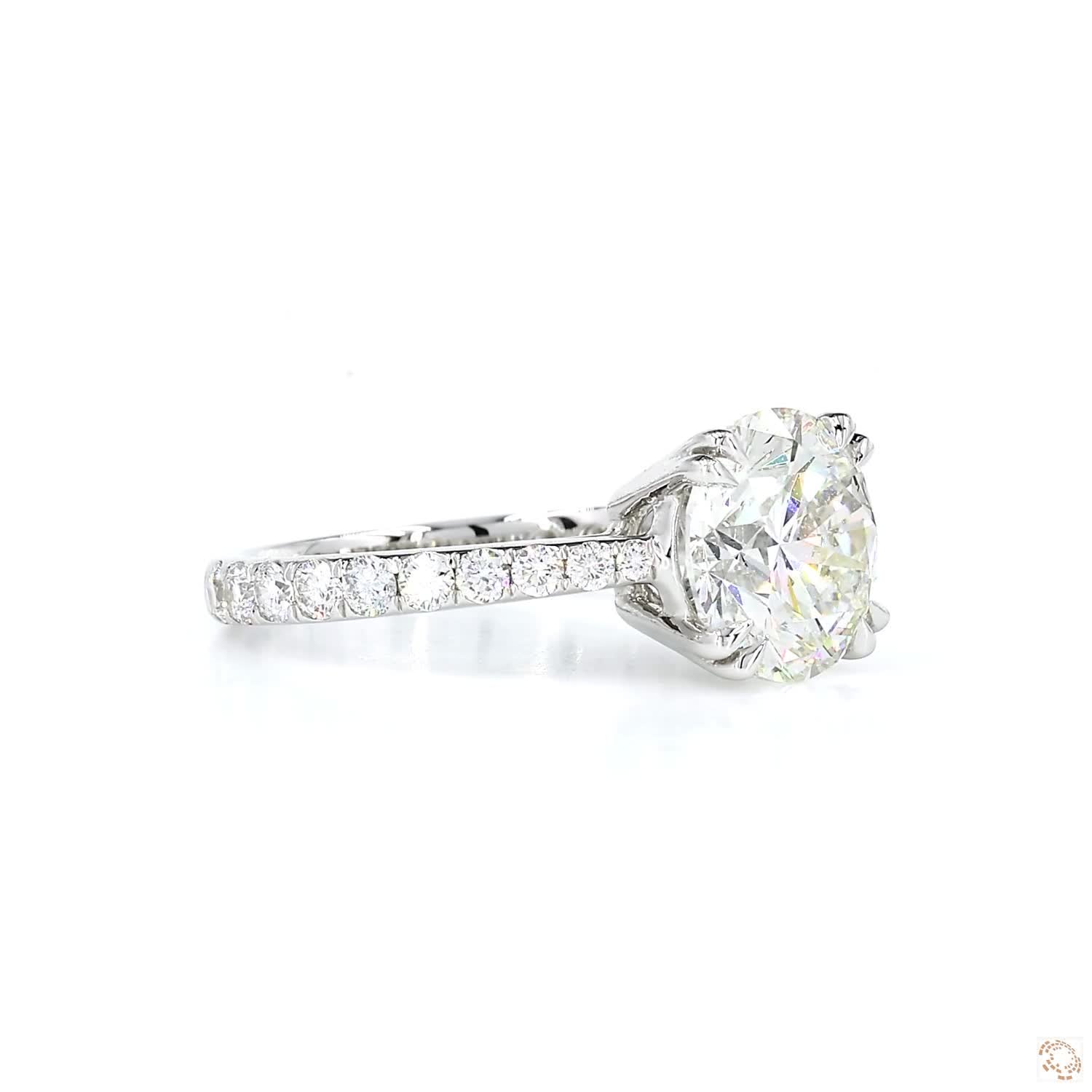 Double Prong Solitaire Diamond Engagement Ring