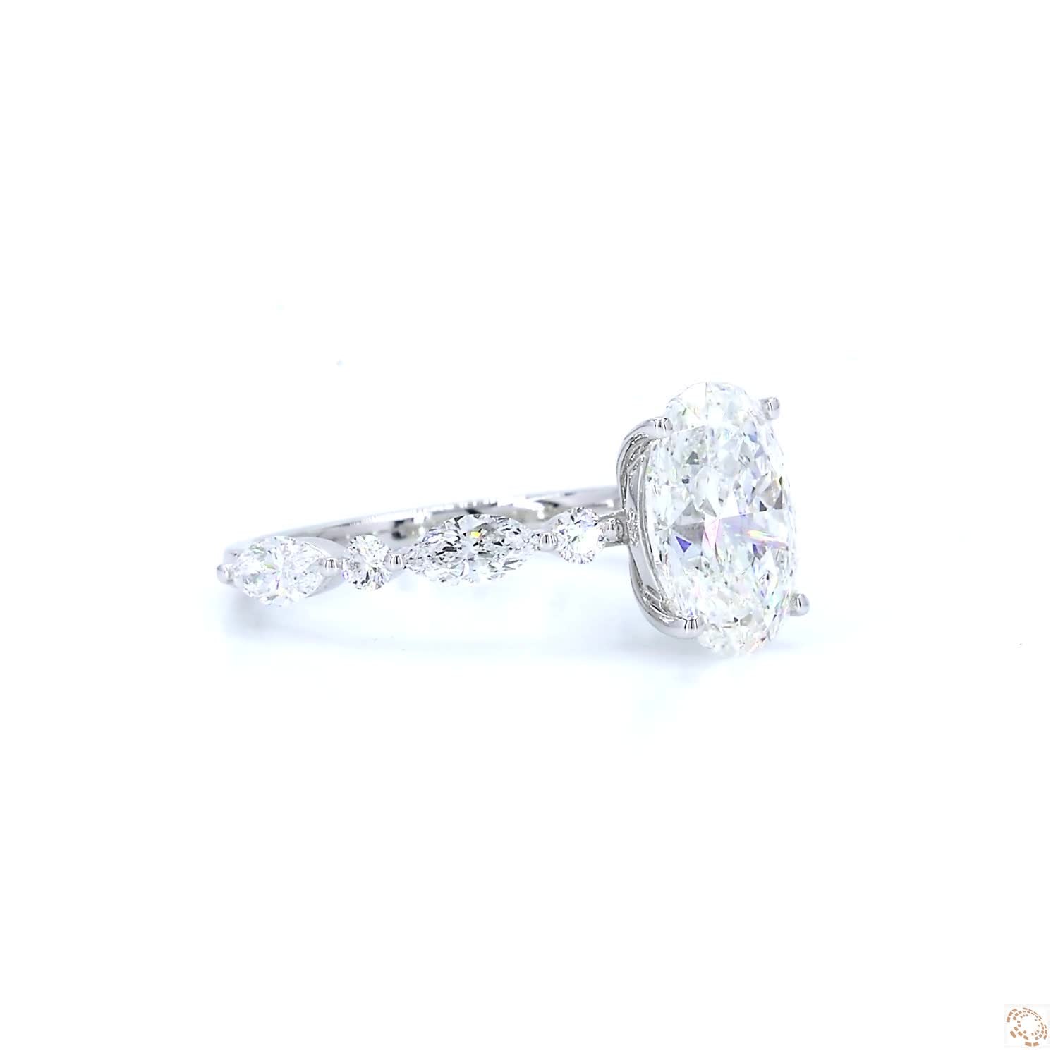 Oval Diamond Engagement Ring ( 2ct main diamond)