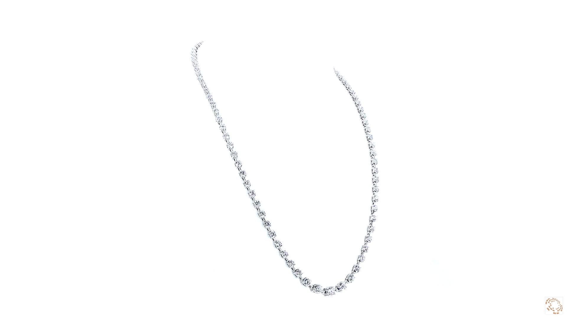 Round Brilliant Diamond Graduated Tennis Necklace (0.10 ct-0.30ct per diamond)