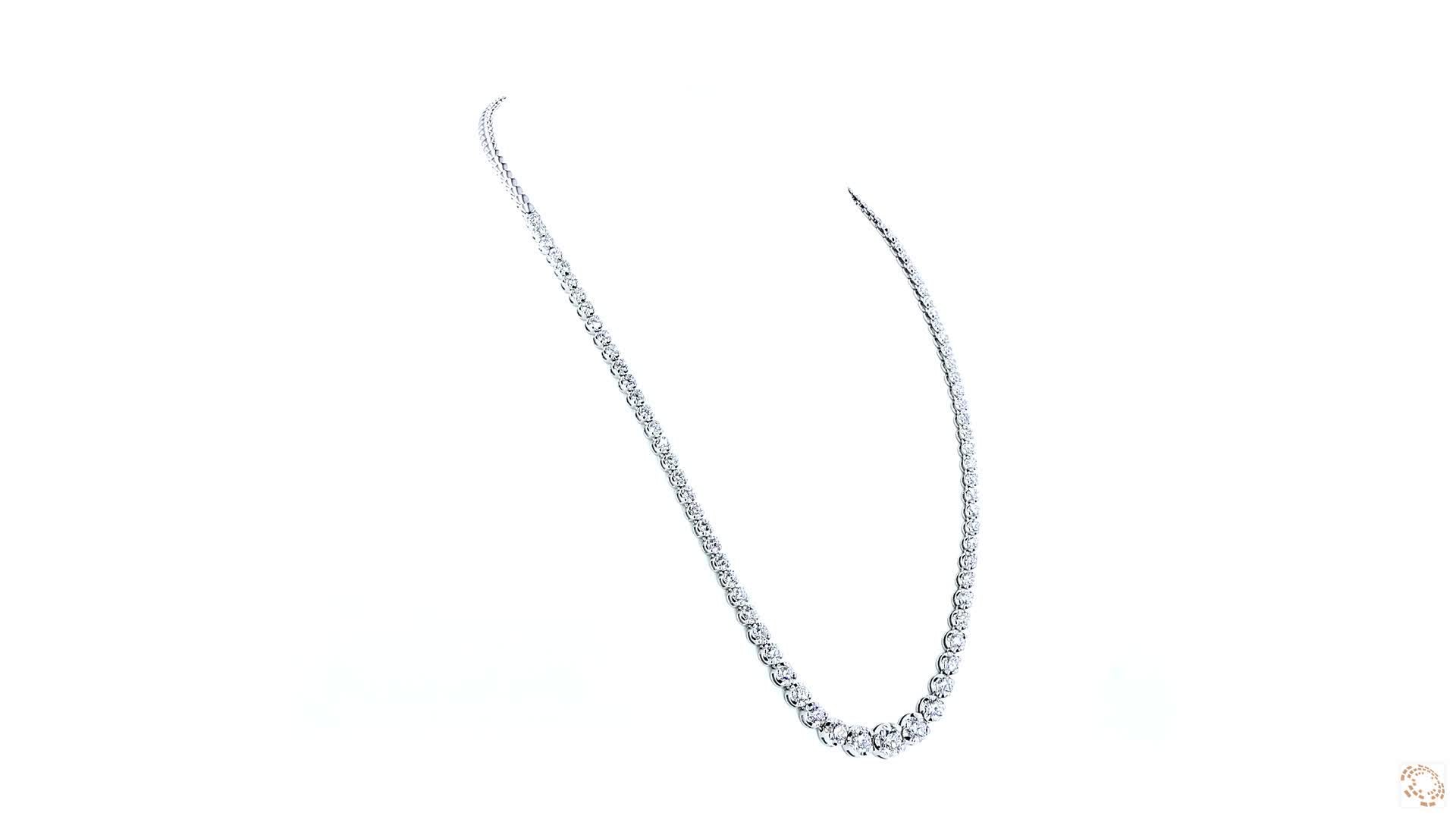 Round Brilliant Diamond Graduated Tennis Necklace (0.05 ct-0.30ct per diamond)