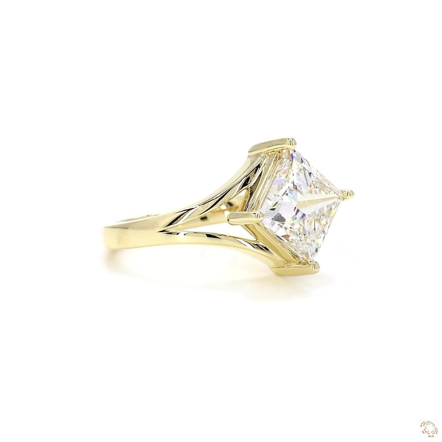Split Shank Princess Cut Diamond Ring