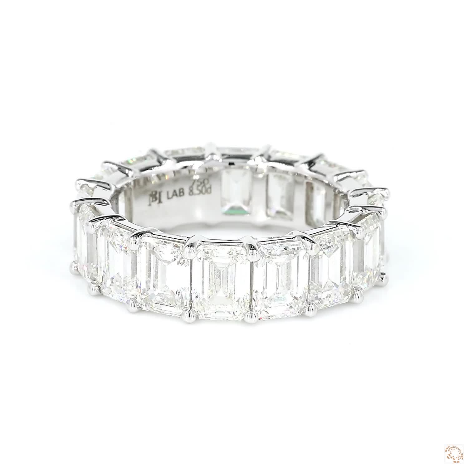 Emerald Shared Prong Eternity Diamond Band (0.50 ct per diamond)