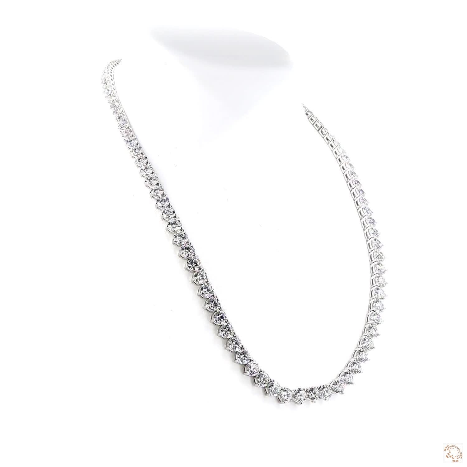 Round Brilliant Diamond Graduated Tennis Necklace (0.05ct-0.40ct per diamond)
