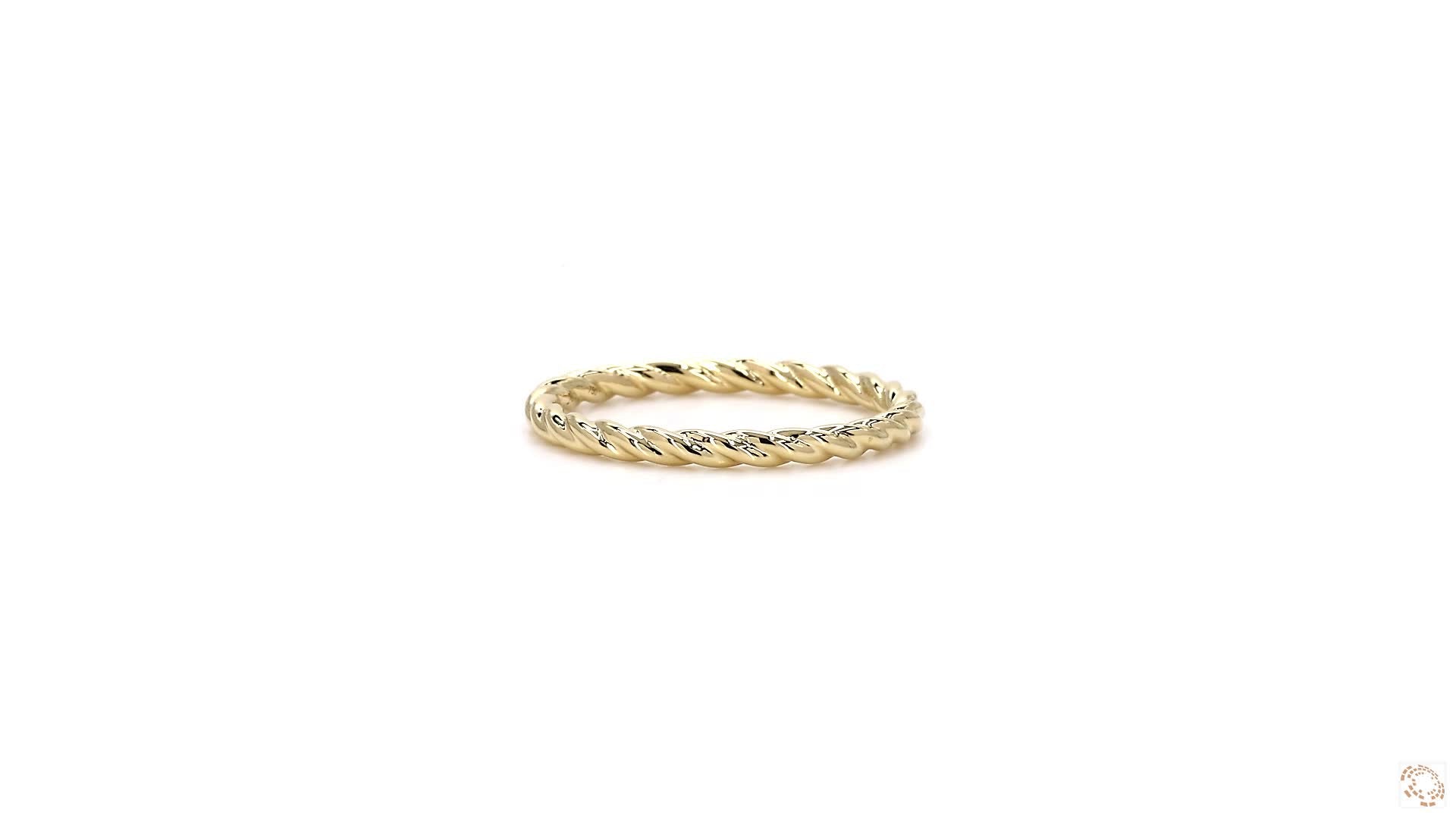 Twisted Rope 18K Yellow Gold Band