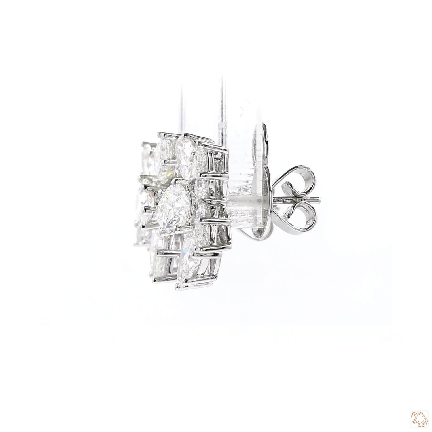 Pear Shaped Diamond Cluster Earrings (5.16 ct. tw.)