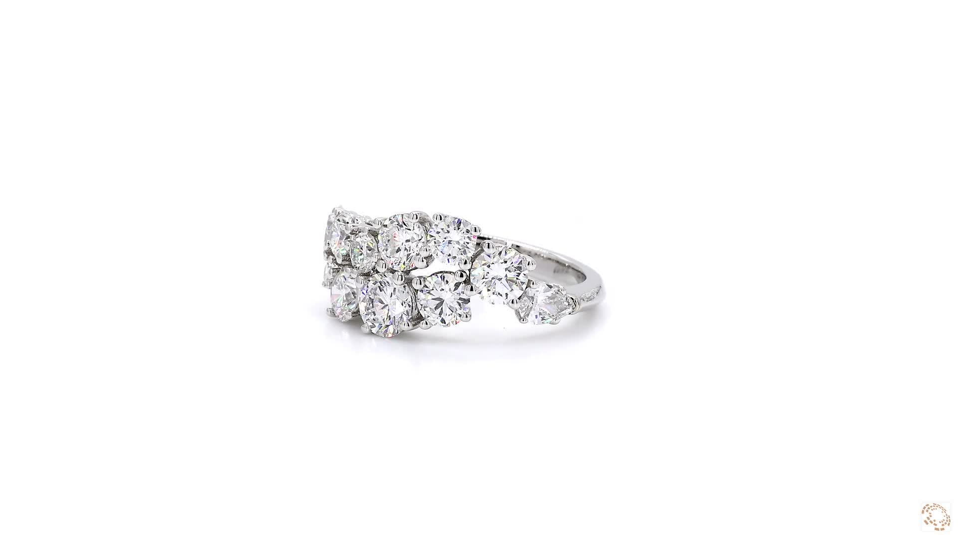 Clustered Graduated Round Diamond Ring