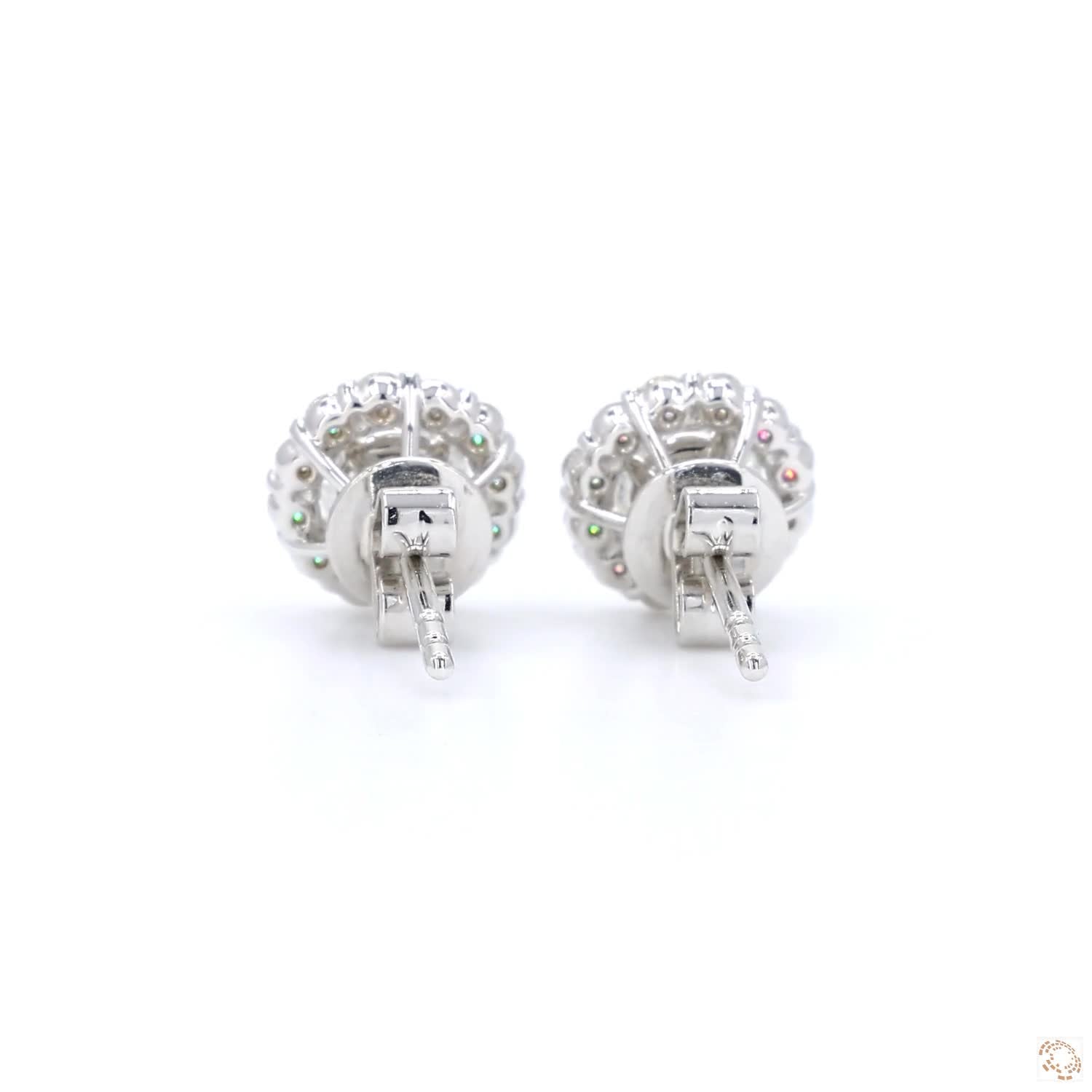 Halo Diamond Stud Earrings with Jacket (0.4 ct. per diamond)