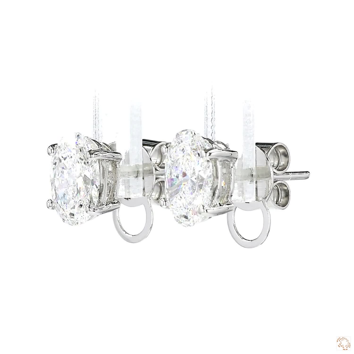 Oval Diamond Stud Earrings (1.5 ct. per diamond)