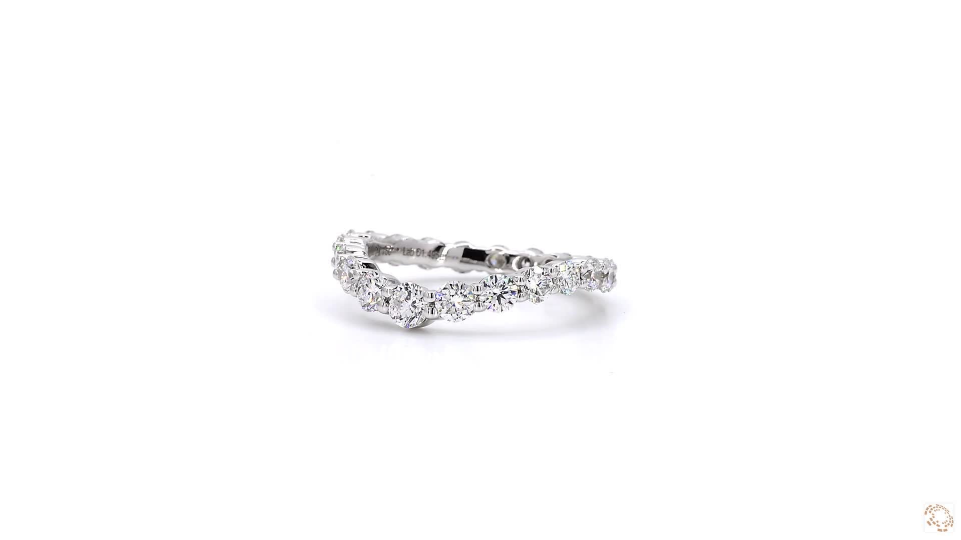 Diamond V Eternity Curved Band