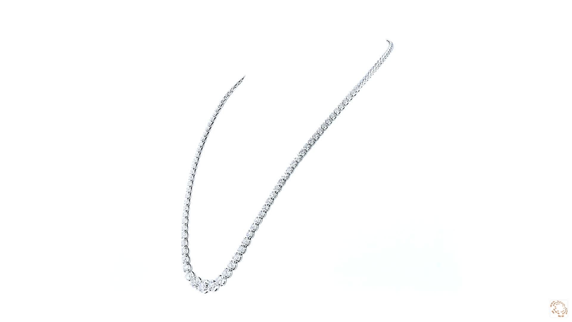 Round Brilliant Diamond Graduated Tennis Necklace (0.05 ct-0.30ct per diamond)
