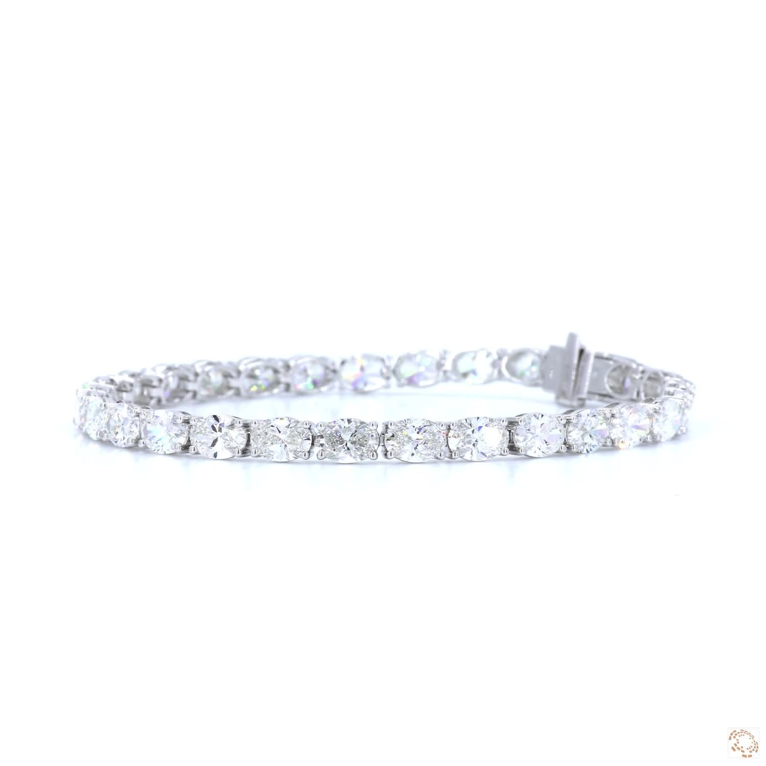 East-West Oval Diamond Tennis Bracelet (0.30ct Per Diamond)