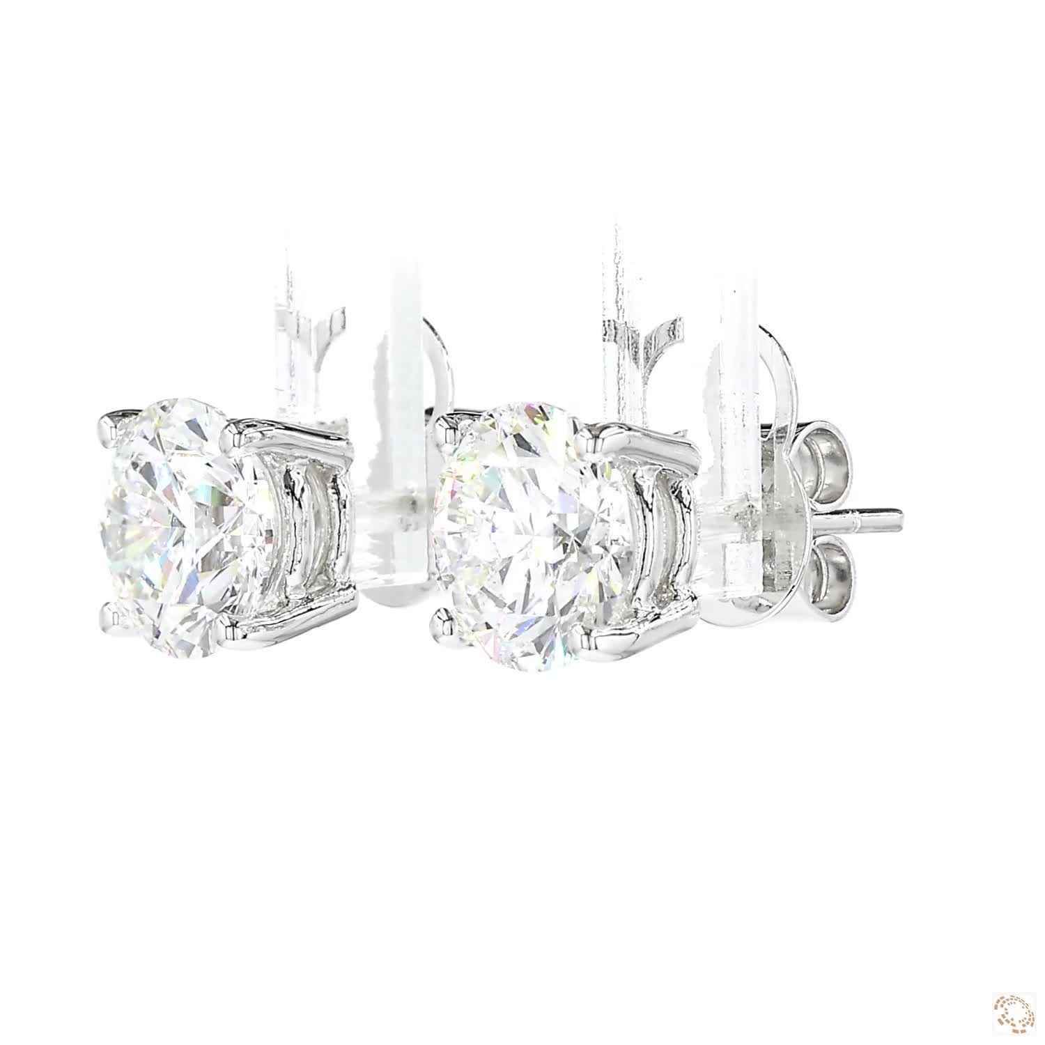 4-Prong Diamond Stud Earrings (2.5 ct. per diamond)