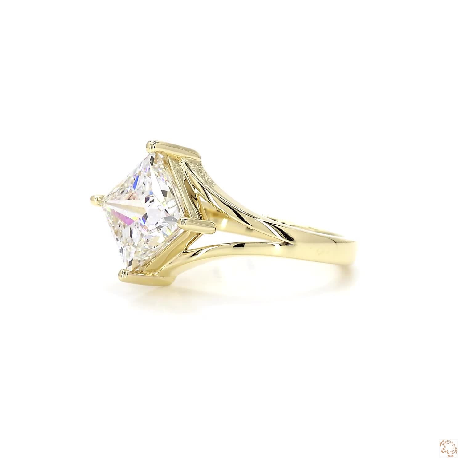 Split Shank Princess Cut Diamond Ring