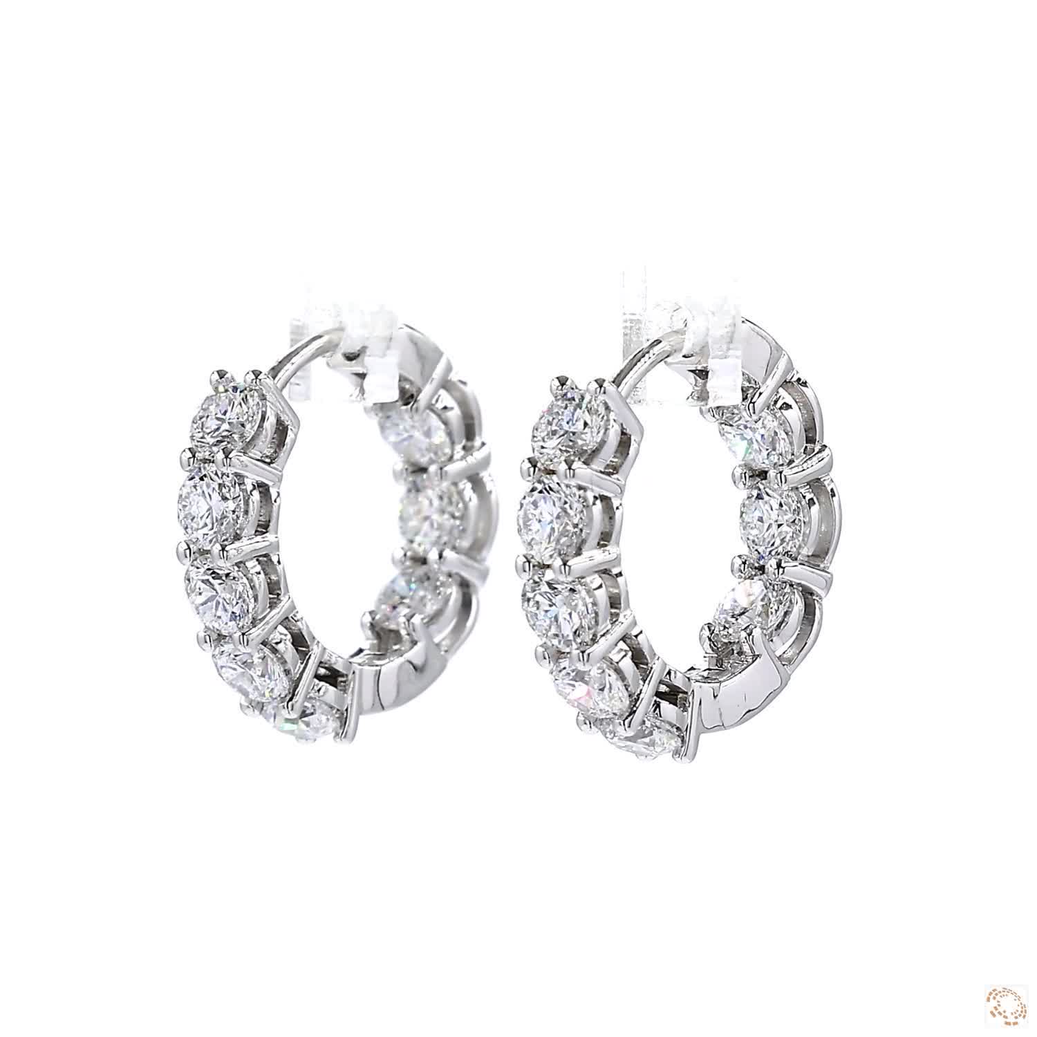 Inside Out Diamond Hoop Earrings (0.10 ct. per diamond)