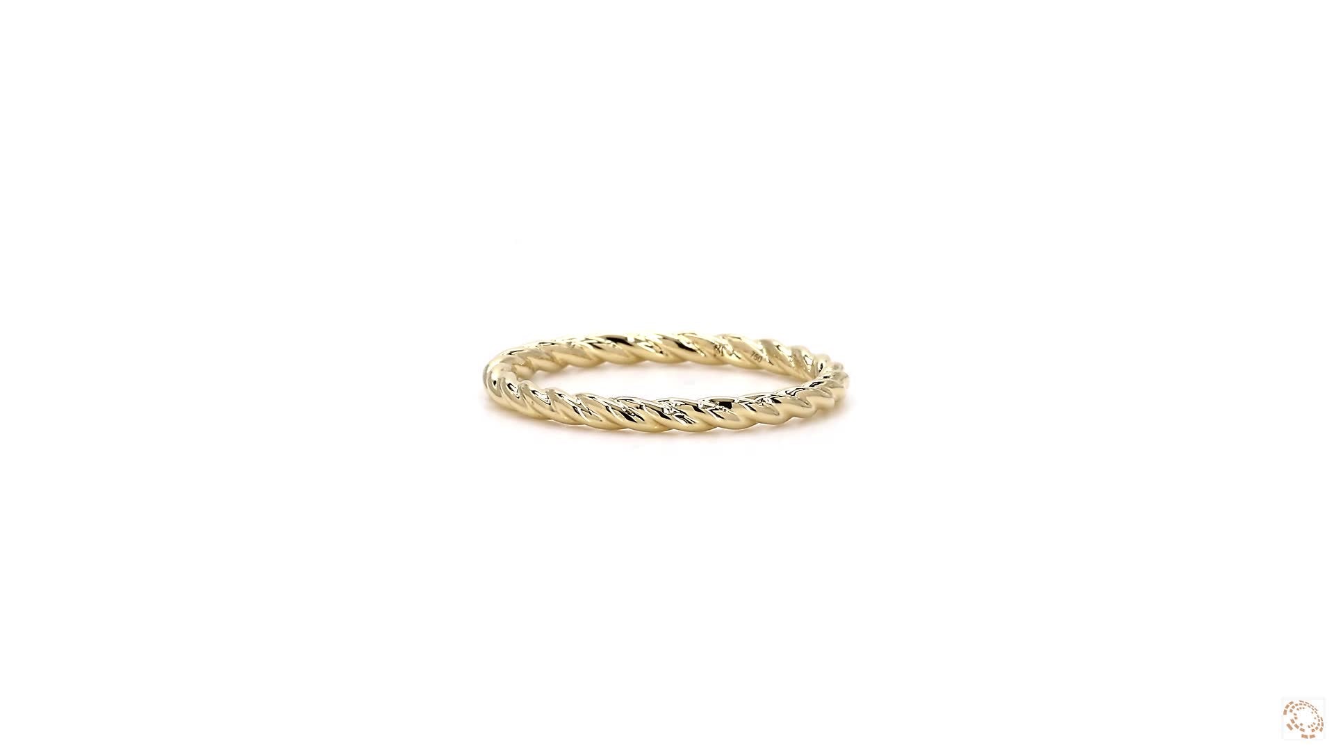 Twisted Rope 18K Yellow Gold Band