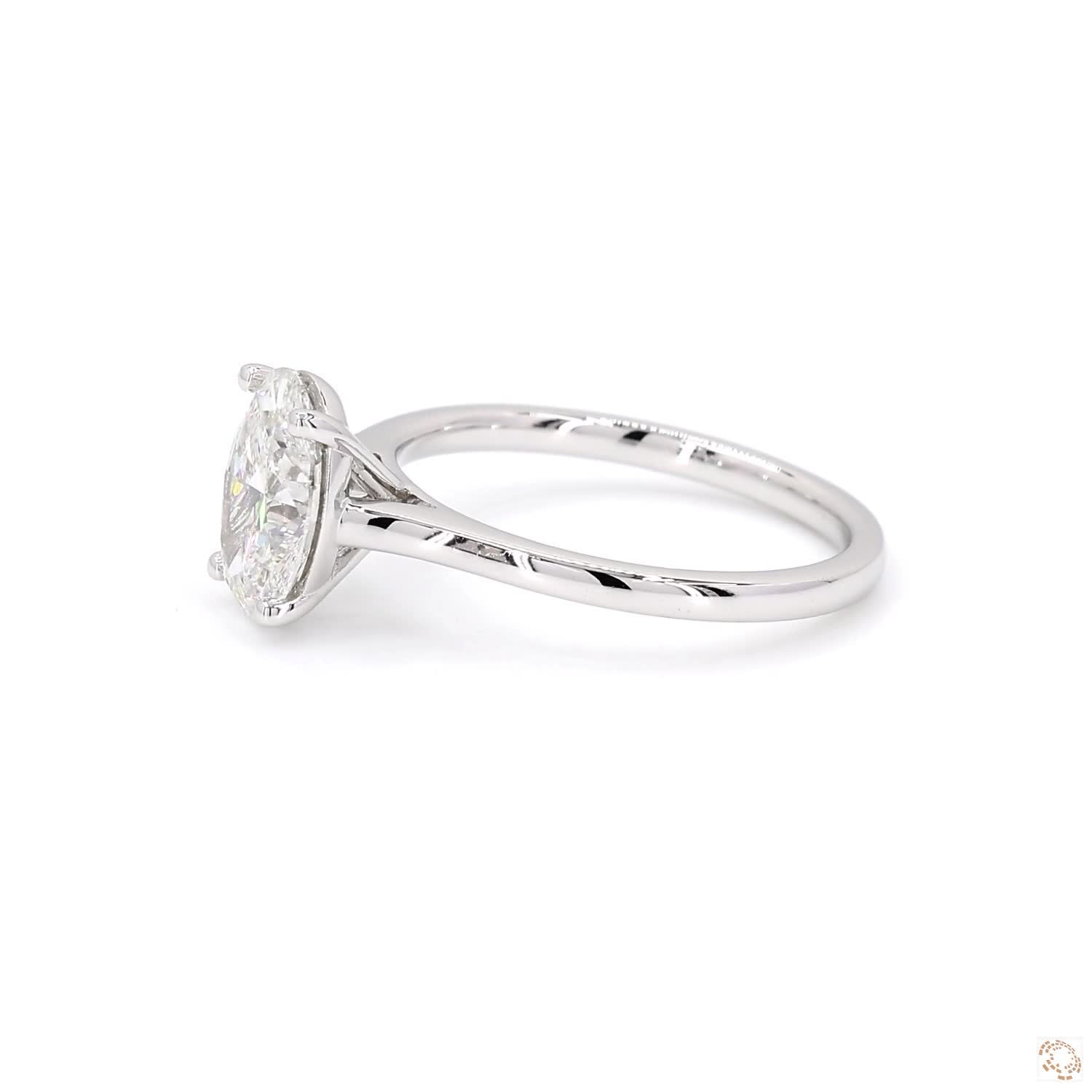 Oval Solitaire Diamond Engagement Ring